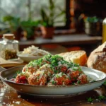 Chicken ricotta meatballs topped with marinara and parsley.
