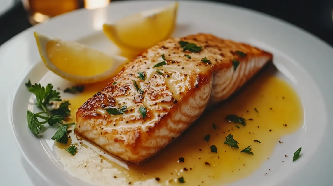 Butter Salmon with Lemon and Parsley