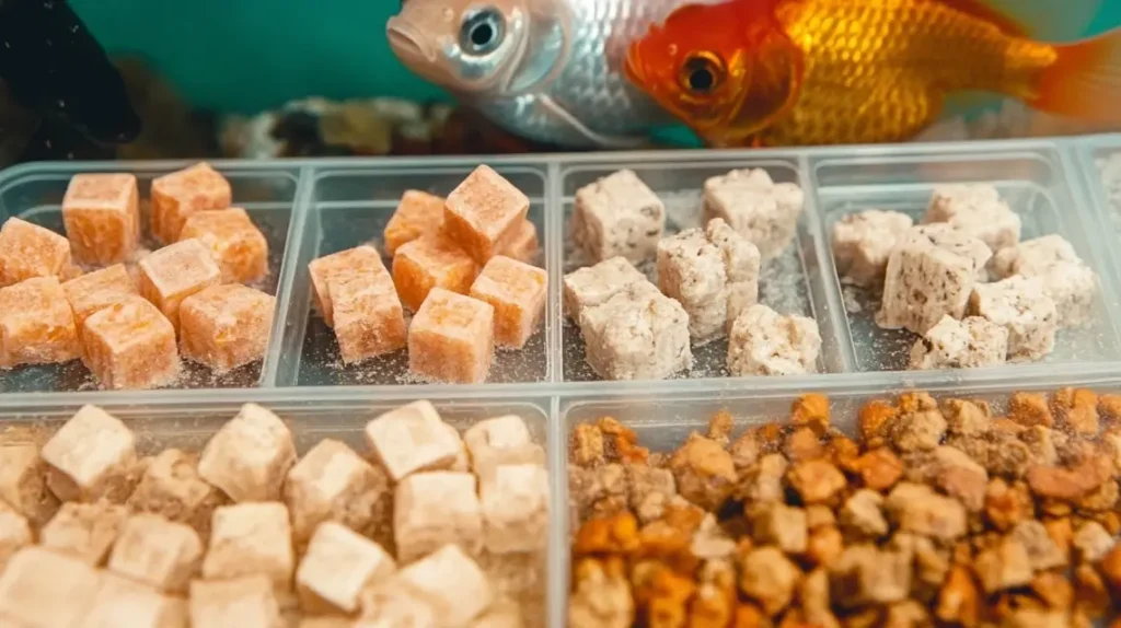 Different types of homemade fish food for various fish species