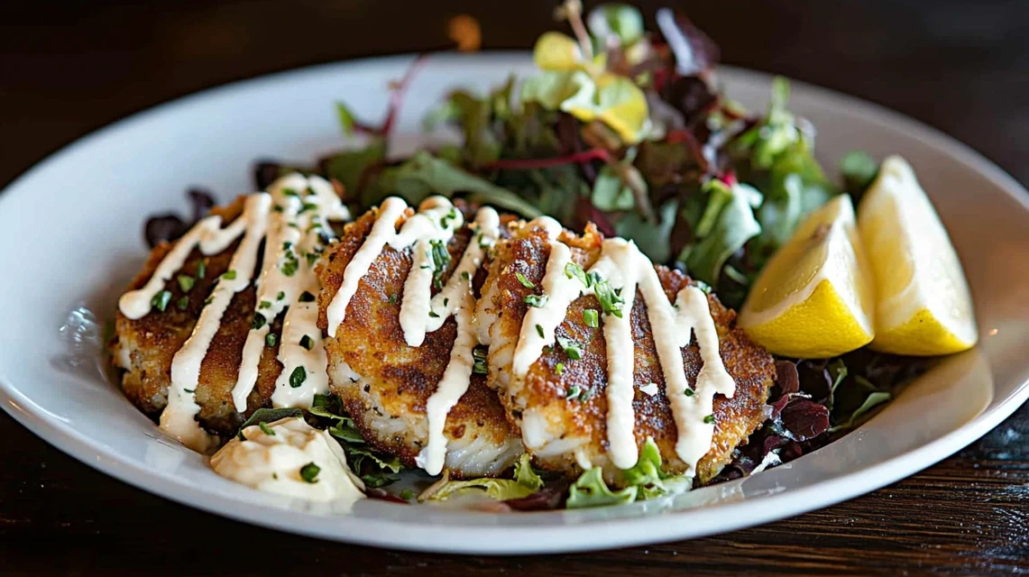 Jumbo lump crab cakes with lemon and aioli