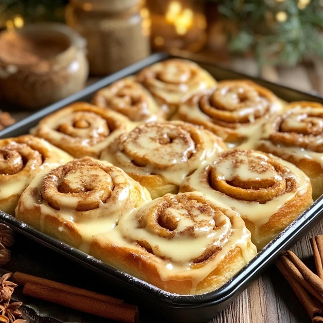 Golden cake mix cinnamon rolls topped with glaze on a rustic table.