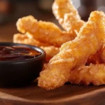 Crispy Frozen Churros Served with Chocolate Sauce