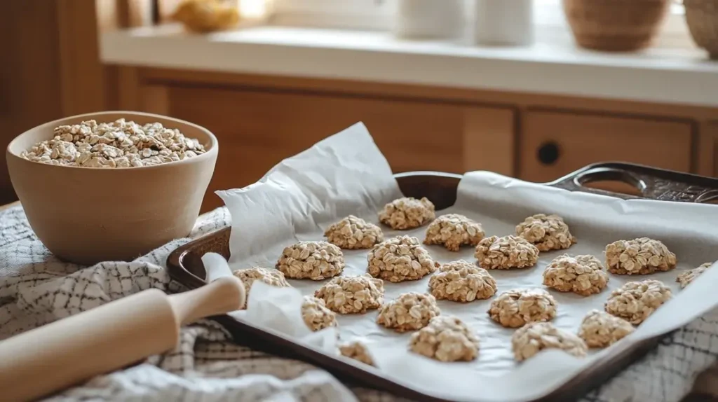 Homemade Oatmeal Cookies Fresh Out of the Oven