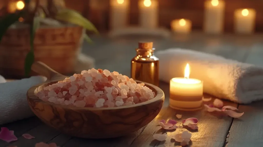 Himalayan pink salt for detox and skin care