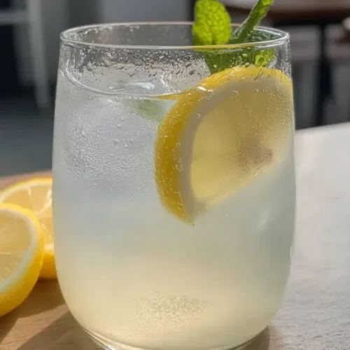 Refreshing ice water with lemon for metabolism boost