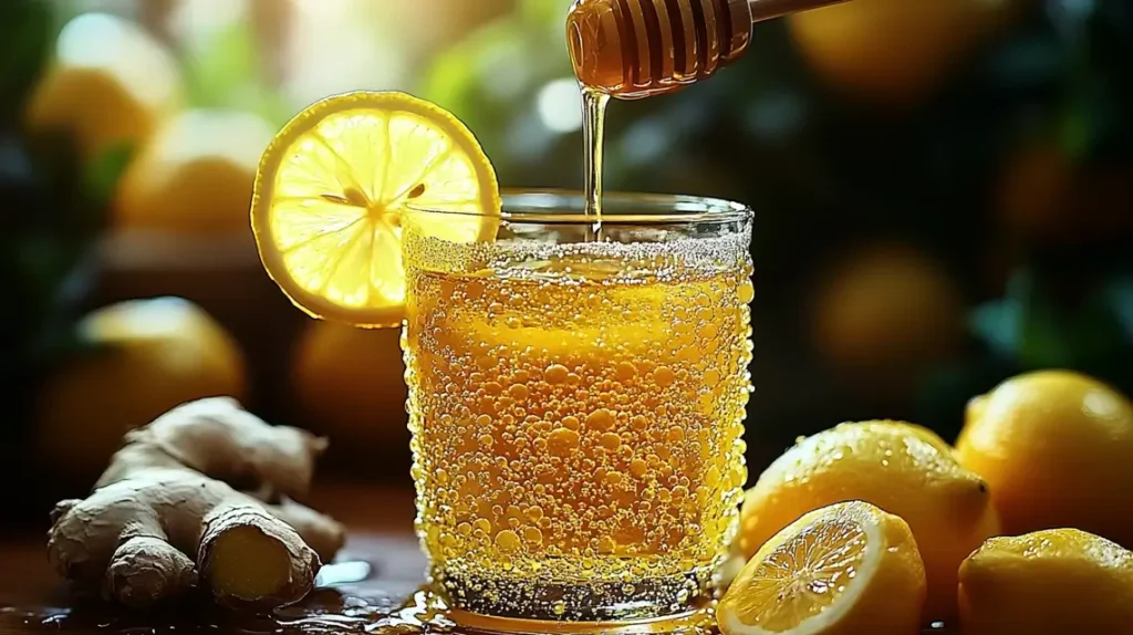 Refreshing Mounjaro-inspired weight loss drink with lemon and ginger.