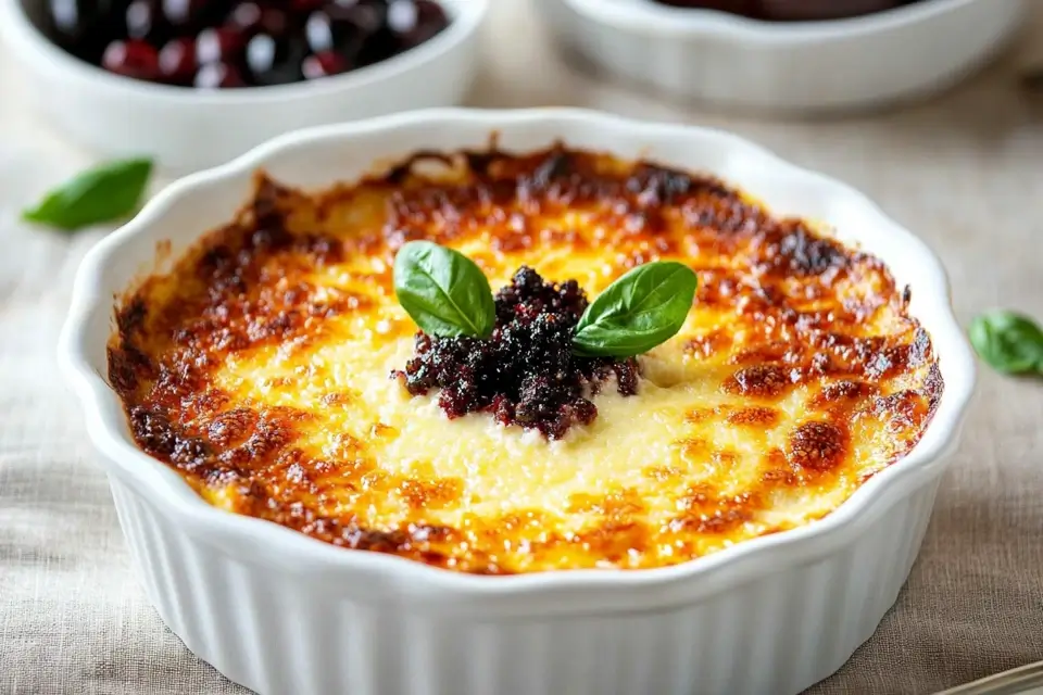 Golden, cheesy Four-Cheese Manicotti fresh out of the oven