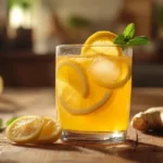 A refreshing homemade Mounjaro drink with lemon and ginger