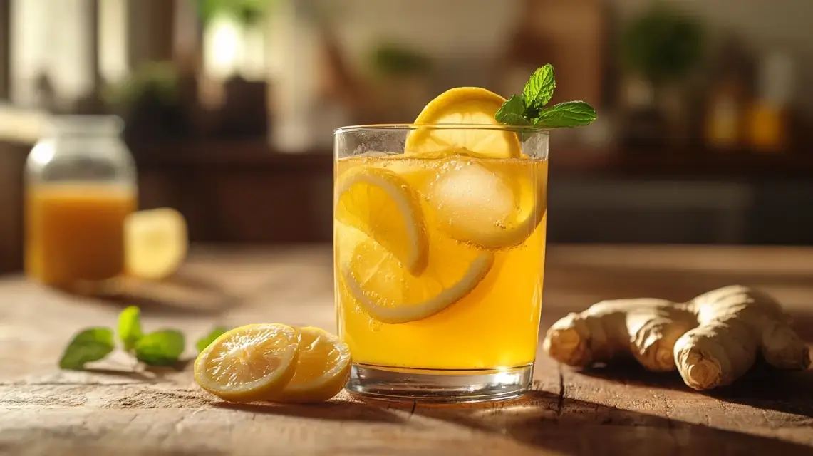 A refreshing homemade Mounjaro drink with lemon and ginger