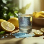 Dissolving blue salt in water for weight loss benefits