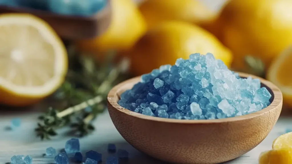 Persian Blue Salt Crystals in a Bowl