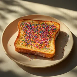 Colorful toast with edible kinetic sand sprinkles