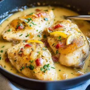 Creamy Country French Skillet Chicken in cast-iron pan
