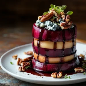 Fancy Roasted Beet & Blue Cheese Towers