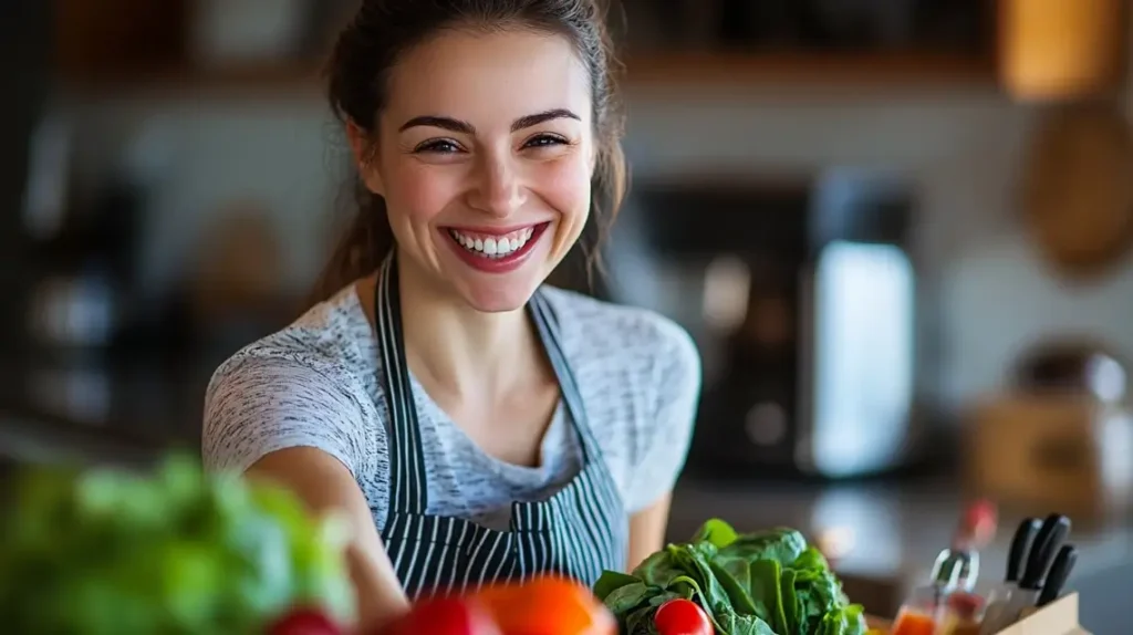 Woman prepping smoothie with semaglutide plan