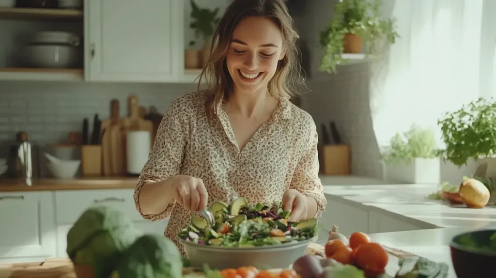 Woman Preparing Fresh Semaglutide Meal