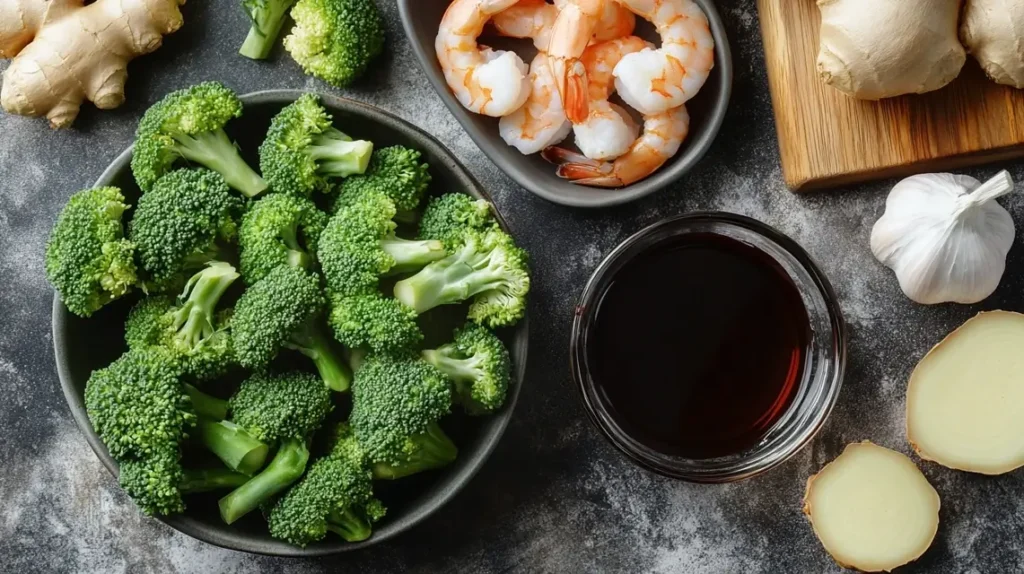 Ingredients for Shrimp and Broccoli Stir-Fry