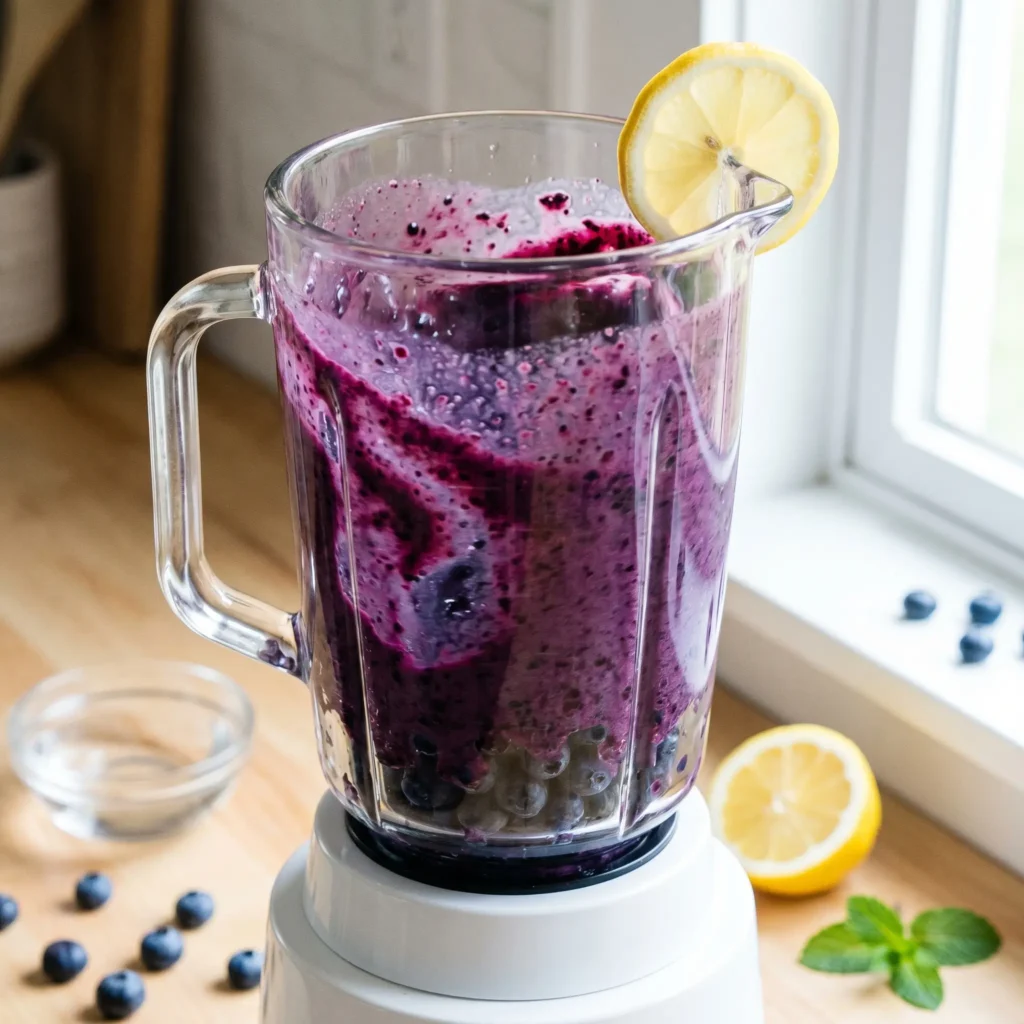 Blueberry Jelly Gummies in 5mn (3 Easy Methods Including Vegan!) 4 Blending fresh blueberries with lemon juice and water for gummies